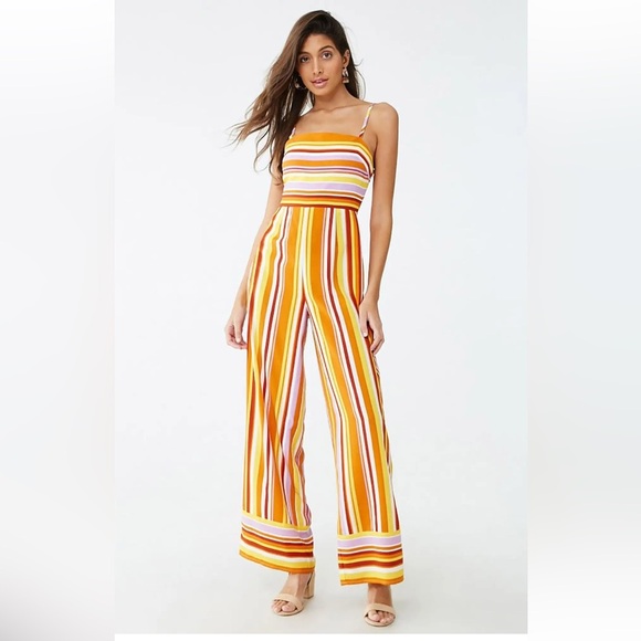 Forever 21 striped jumpsuit Size Small NWT - Picture 2 of 10